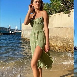 Wilfred Sage Green Genoa Floral Dress